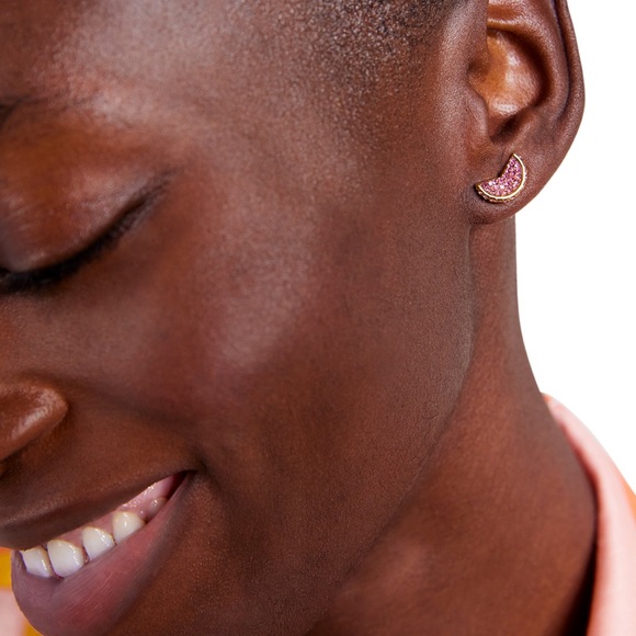 $58 Kate Spade Fruit Salad Pave Grapefruit Gold Pink mini Stud Earrings - Picture 2 of 6